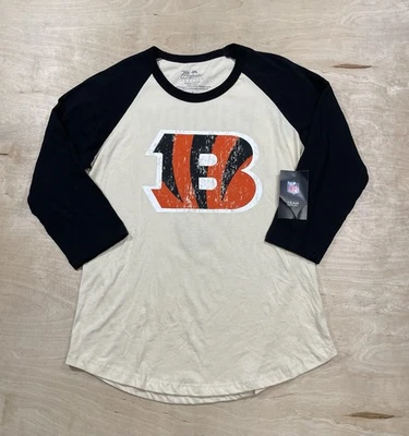 Camiseta Majestic Cincinnati Bengals Joe Burrow #9 manga 3/4 para hombre talla grande Foto 1 de 4