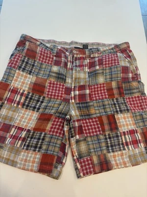 Pantalones Cortos Impermeable Hombre 42 Patchwork Cuadros Algodón Preppy Lujo Foto 1 de 4