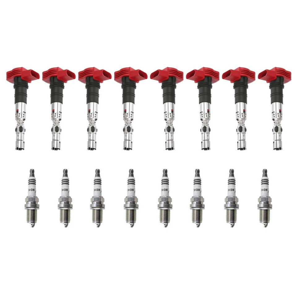 Eldor 8 Ignition Coils NGK Iridium IX Spark Plugs Kit for Audi Volkswagen 4.2L - Image 1 of 1