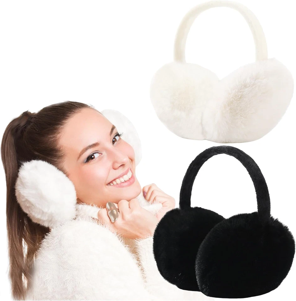 Paraorecchie Invernali Da Donna,Plush Earmuffs Morbidi Pieghevoli Scaldini per O - Immagine 1 di 4