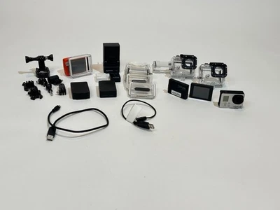 GoPro HERO3 accessories. 2 water proof housings. Accessories and batteries.  - Image 1 of 4