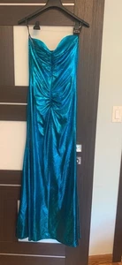 Va Va Voom Strapless Shimmering Blue Dress - Picture 1 of 9