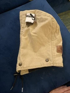 Carhartt Duck Hood Tan One Size Quilted Snap On Canvas Workwear Heavy Duty A149 - Picture 1 of 6