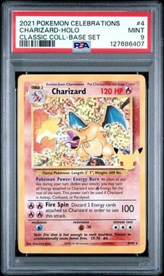 Charizard PSA 9 Celebrations Classic 4/102 Holo Base Set 2021 Pokemon Card - Image 1 of 2