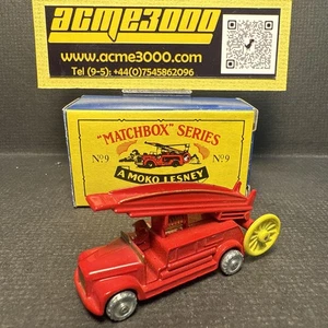 1988 Matchbox Moko Lesney MX-101 No9 Fire Ladder Engine Reissue - rot - boxed - Bild 1 von 16