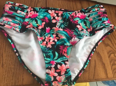 Bikini Bongo Mujer Pestaña Lateral Parte Inferior Estampado Palma Talla S/C Negro - Totalmente Nuevo-ENVÍO 24HR Foto 1 de 4