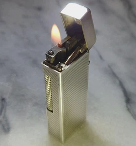 Encendedor Dunhill Rollagas Burley plateado modelo antiguo marca AD vintage revisado - Imagen 1 de 10