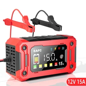 12V Car Battery Charger 15A/8A Pulse Repair Large Display Smart Charger for Car - Picture 1 of 25