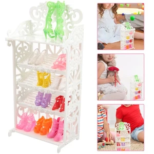 Mini Plastic Shoe Storage Cabinet Miniature Furniture Dollhouse Rack Toy - Picture 1 of 12