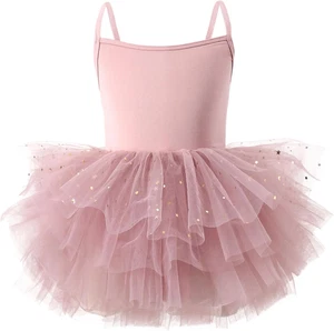 Girls Ballet Tutu Dress Camisole Tulle Skirted Leotard Ballerina Outfits Costume - Picture 1 of 12