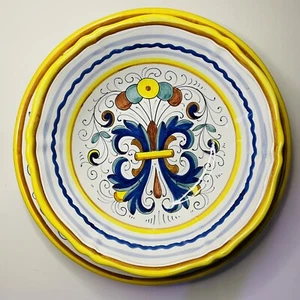 Ricco Deruta - Ceramic Hand Painted in Italy Serving Bowl And Plate Set Of 2 - Picture 1 of 18