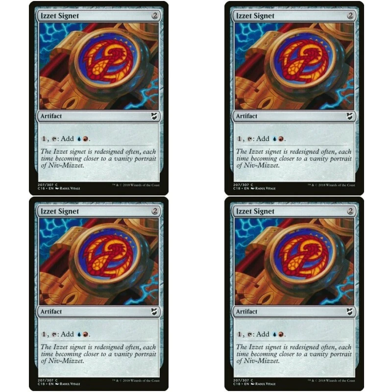 4 x IZZET SIGNET NM Commander 2018 mtg Grey - Artifact Com - Image 1 of 1