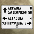 ACSC Arcadia Altadena San Bernardino Californie panneau d'autoroute 1936 AAA 20x15
