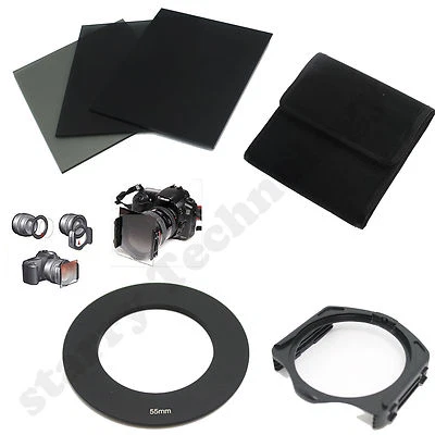 FULL ND2 4 8 filter+ Pouch Case+ 55mm Adapter Ring+Holder for Cokin P Series - Image 1 of 4