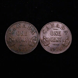 1935 & 1936 Kanada One Cents - Bild 1 von 2