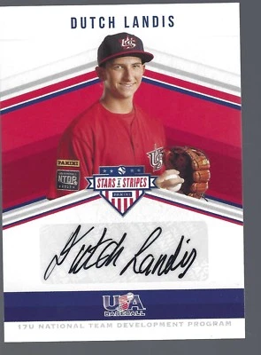 2018 USA Stars & Stripes 17U Signatures Black Ink #14 Dutch Landis 20/25 - Image 1 of 2