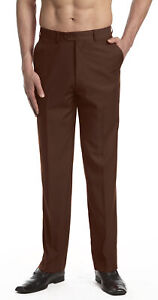 CONCITOR Men's Dress Pants Trousers Flat Front Slack Huge Selection Solid Colors