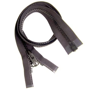 Zipper, 180" Inch, YKK, Vislon, Black, #10, Separating, Double Metal Tab Slider - Picture 1 of 4
