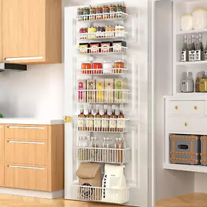 White over the Door Pantry Organizer, Pantry Organization and Storage, Metal Han - Picture 1 of 12
