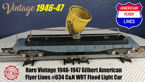 Rare Vintage 1946-1947 Gilbert American Flyer Lines #634 C&N WRT Flood Light Car - Picture 1 of 10