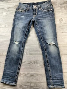 Vigoss Jeans Thompson Tomboy Skinny Pants Distressed Womens Low Rise 28x27 - Picture 1 of 8