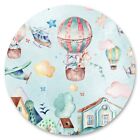 Sticker Kreis fr Kinderzimmer Ballons TIERE Wolken Sterne Aquarelle Wandtattoo
