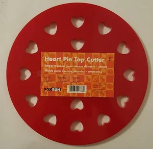 Fox Run 778 Heart Design Pie Dough Top Cutter Round Plastic Red 9 3/4" Diameter - Picture 1 of 2