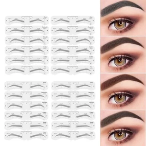 6pairs Eyebrow Stencils Grooming Shaper Kit Brow Template Makeup Reusable Tools - Picture 1 of 15