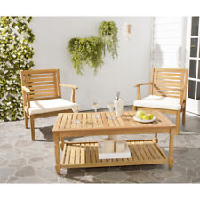 SAFAVIEH Outdoor Collection Oakley Coffee Table | Natural |