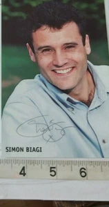 SIMON BIAGI HAND SIGNED PROMO CARD & COA LETTER - Foto 1 di 2