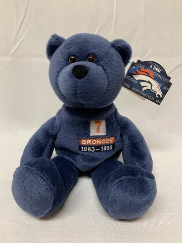 Denver Broncos John Elway Blue Bear Beanie 1998 Plush Limited Treasures Edition Cover