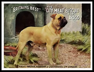 More details for bullmastiff vintage style a4 size dog food advert art print poster