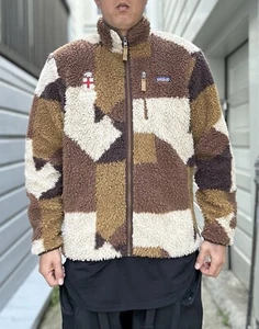 Cardigan Patagonia Retro C blocco orso marrone pila profonda marrone University XL raro - Foto 1 di 17