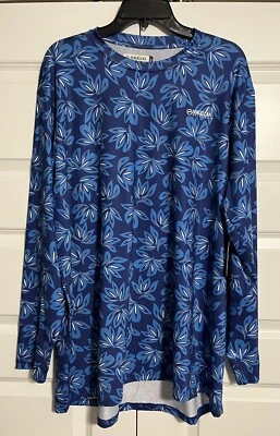 Magellan Fish Gear Boyfriend Fit LS Shirt Women’s Plus Sz XXL Blue Floral NWT - Image 1 of 4