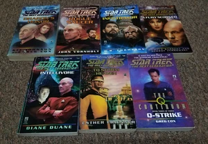Lot of 7 books  from STAR TREK, THE NEXT GENERATION books 38,39,42,43,45,46,49 - Picture 1 of 6