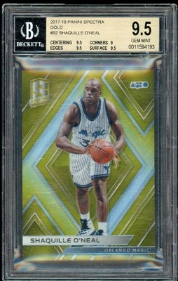 2017-18 Panini Spectra SHAQUILLE O'NEAL Gold Prizm /10 #92 BGS 9.5 GEM MINT - Image 1 of 2