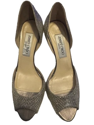 Jimmy Choo Metallic Glitter Champagne Logan D’Orsay Zapatos de salón Talla 35 1/2 Foto 1 de 4