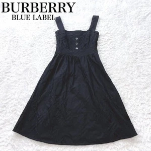 Burberry Blue Label Knee-Length Dress Check Black Cotton 38/M(US:S) 045681d - Picture 1 of 24