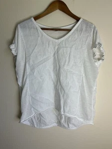 Camille & Co White 100% Linen Blouse Women’s Sz S Italy Elegant Lagenlook Top - Picture 1 of 5