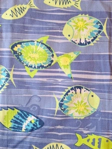 Cool Tie-Dye Fish Percale Fabric - Blue - 42" x 58" - New - Picture 1 of 1