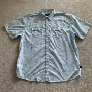 Howler Brothers H Bar B Snapshirt Grainfields Print Shower Blue XXL Pearl Snaps - Picture 1 of 10
