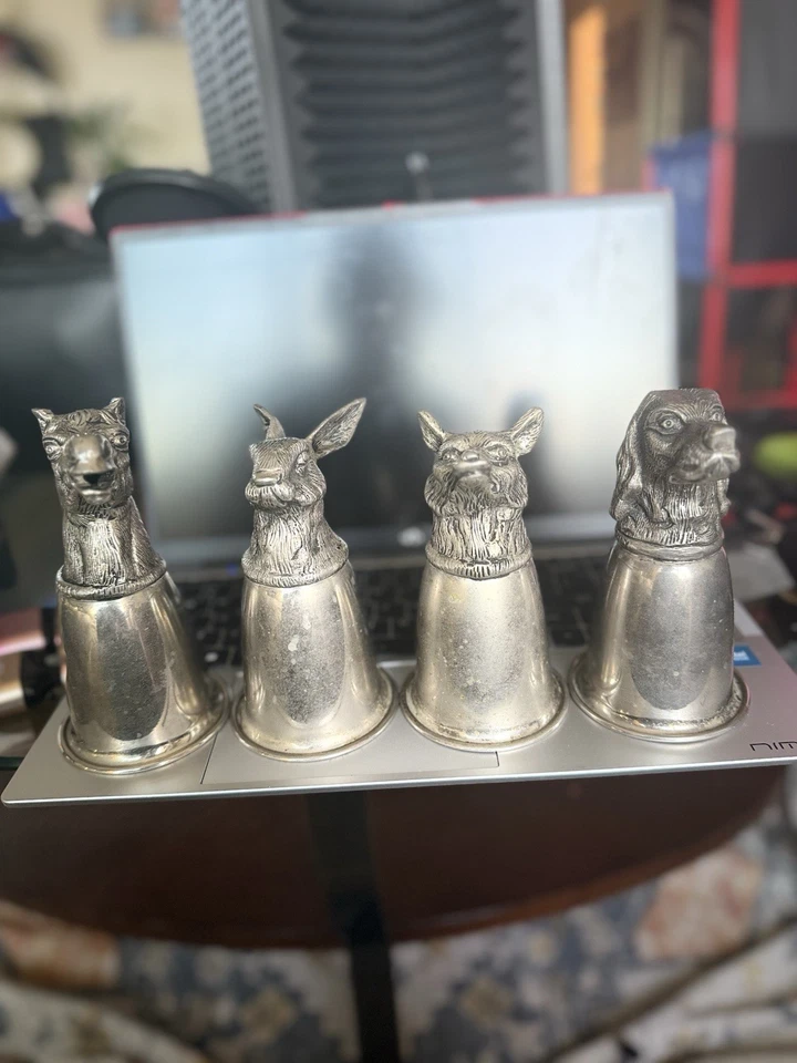 复古 20 世纪 70 年代 GUCCI 意大利镀银马和船镫杯 — 第 1/4 张图片