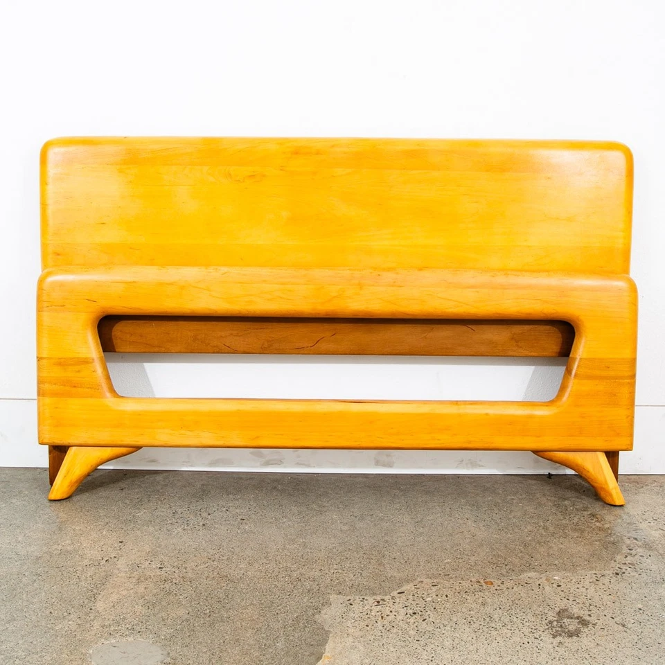 Cabeceira moderna meados do século estrutura de cama Heywood Wakefield bordo maciço Mcm - Imagem 1 de 4