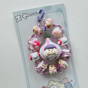 Garlic Head Veg - Hand Painted Chunky Cartoon Bead Phone Bag Strap Mini Manchao - Picture 1 of 4