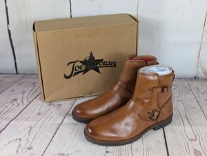 joe browns Leather Chelsea Biker Boots - Tan - UK Size 9 - New In Box - Buckle - Picture 1 of 11