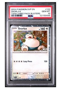 PSA 10 Snorlax Holo 122 - Pokemon 3-Pack Blister Black Star Promo Cosmos Holo - Picture 1 of 2