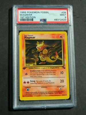 Pokemon PSA 9 1ST EDITION MAGMAR 39/62 - FOSSIL SET - MINT - Image 1 of 2