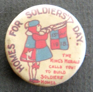 Homes For Soldiers' Day Badge C. WWI 1914 - 1918 - Bild 1 von 3