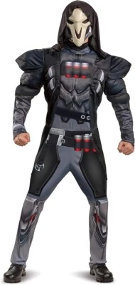 Disfraz Para Hombre Overwatch Reaper Muscle Adulto Disfraz Vestir Halloween XL NUEVO Foto 1 de 2
