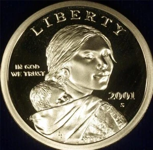 2001 S Native American Sacagawea Dollar Gem Deep Cameo PROOF US Mint Coin! - Picture 1 of 2